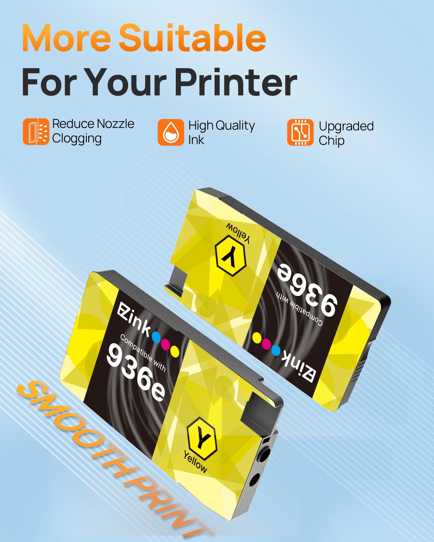 E-Z Ink 936XL 936e 936 Ink Cartridges for HP Printers Replacement for HP 936 Ink Cartridges Combo Pack Work with OfficeJet Pro 9125e 9120e 9730e 9130