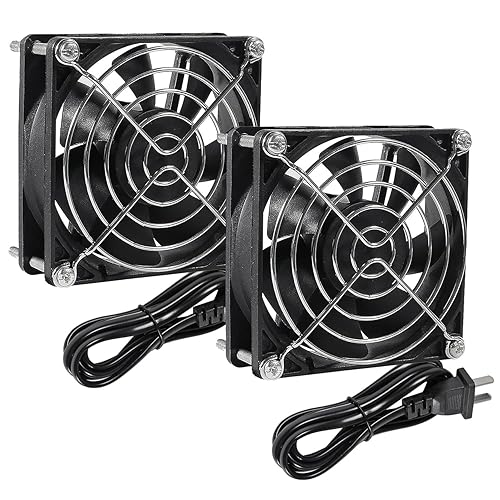 ALMOCN 2PCS EC Case Fan EC Brushless Cooling Fan Dual Ball Bearing AC 110V 115V 120V 220V 240V EC Axial Fan for DIY Cooling, Router, Computer Case, 80