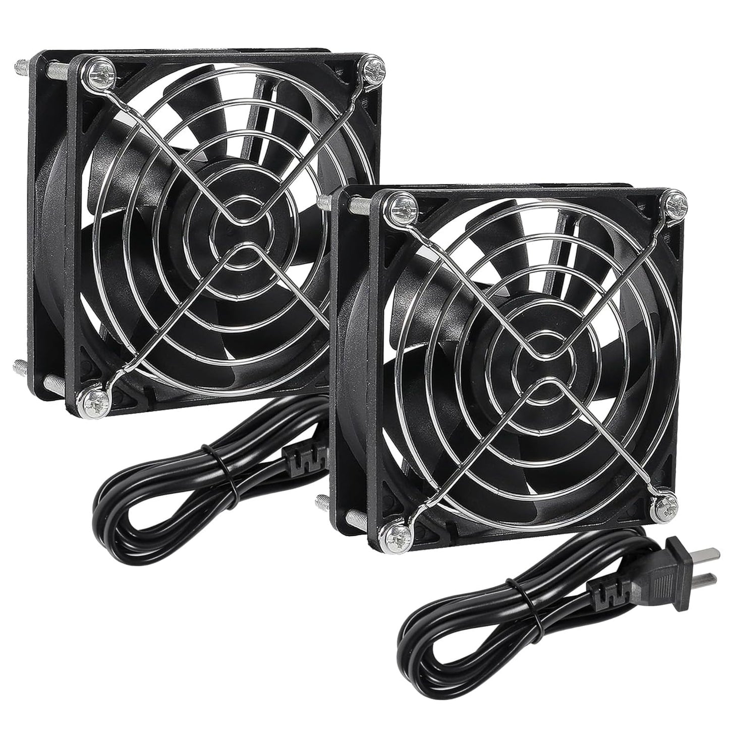 ALMOCN 2PCS EC Case Fan EC Brushless Cooling Fan Dual Ball Bearing AC 110V 115V 120V 220V 240V EC Axial Fan for DIY Cooling, Router, Computer Case, 80
