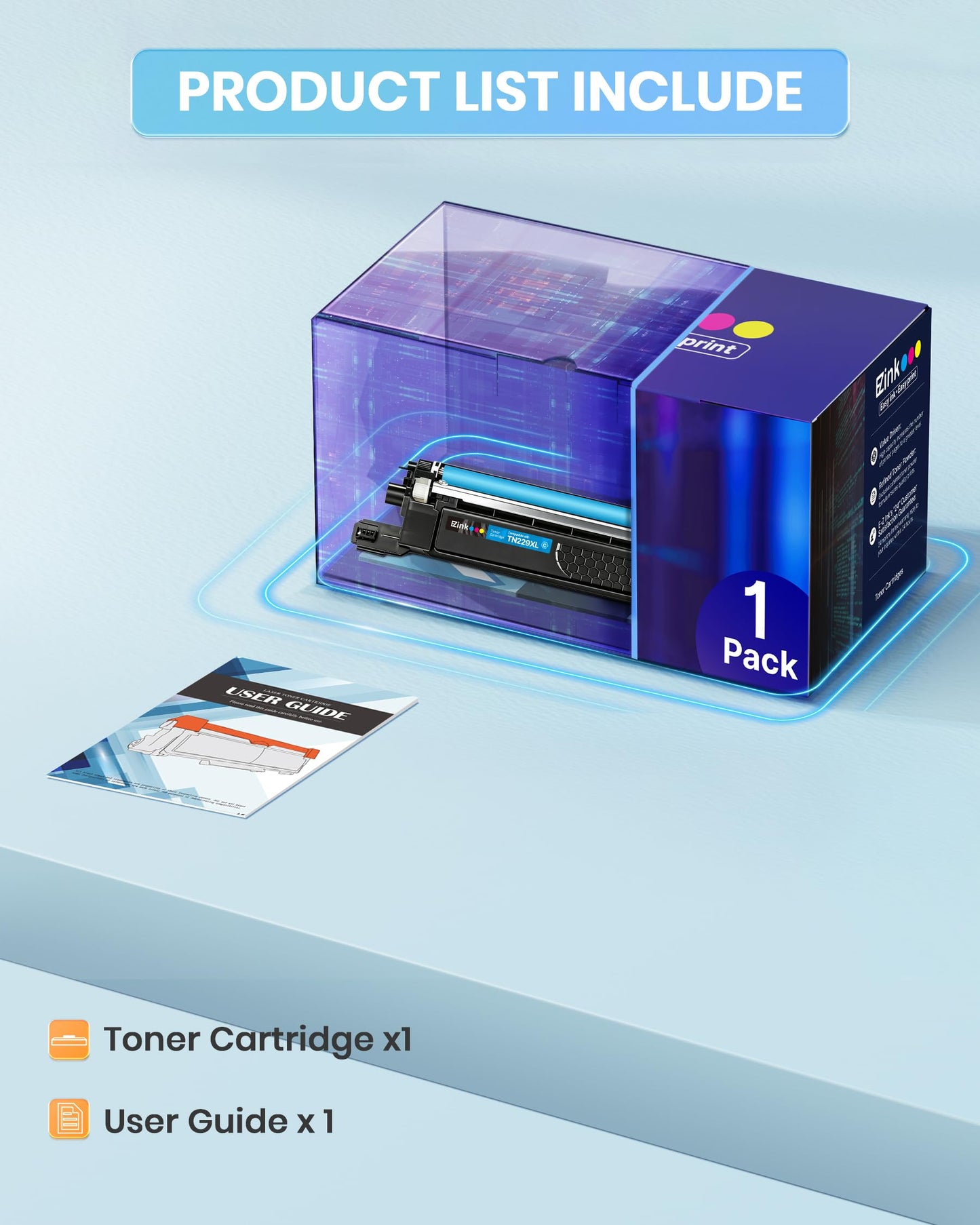 E-Z Ink Compatible Replacement for Brother TN229XL Toner Cartridges 1Cyan