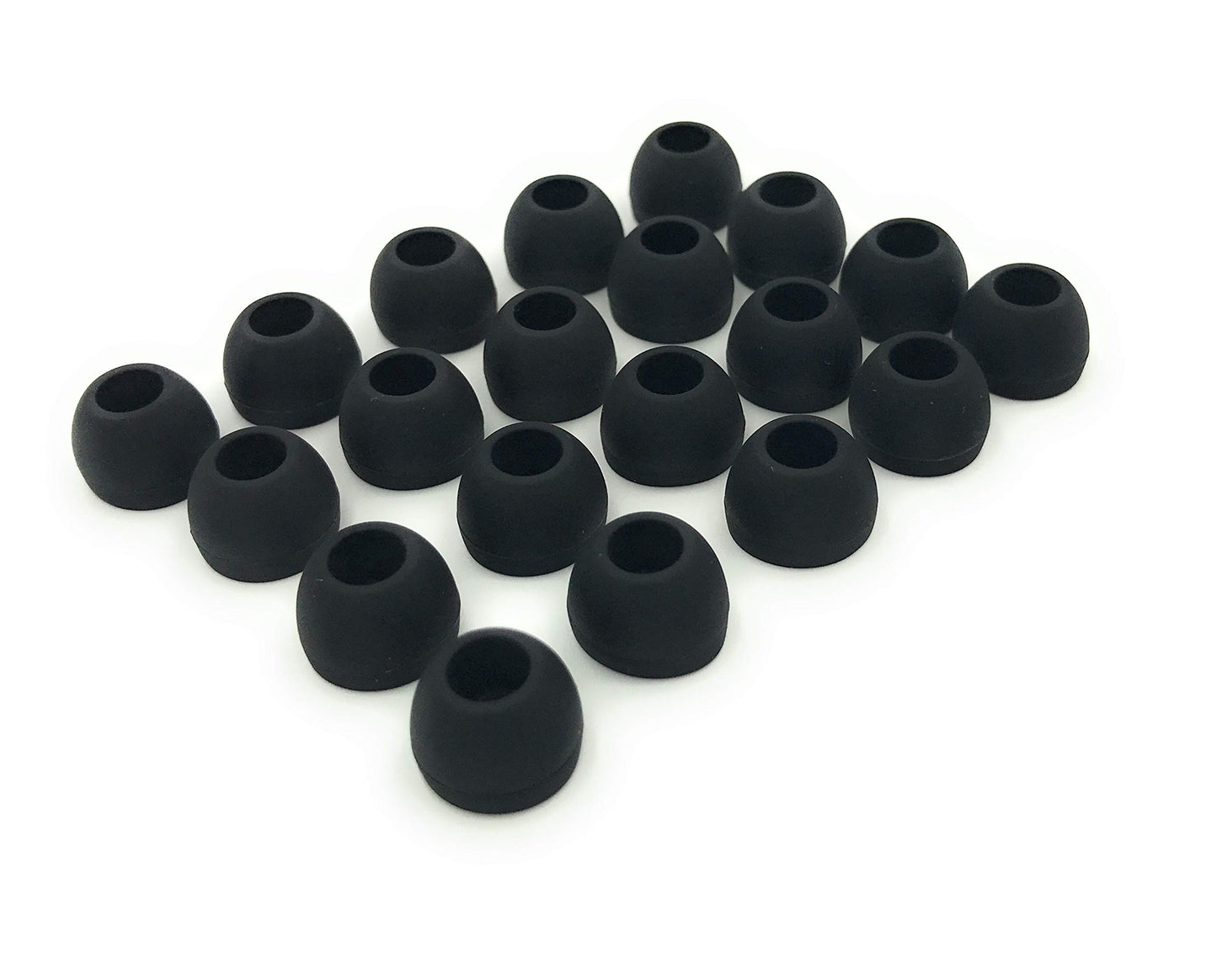 Earbudz 10 Pairs Medium Earbud Tips Silicone Replacement Ear Bud Tips - Black