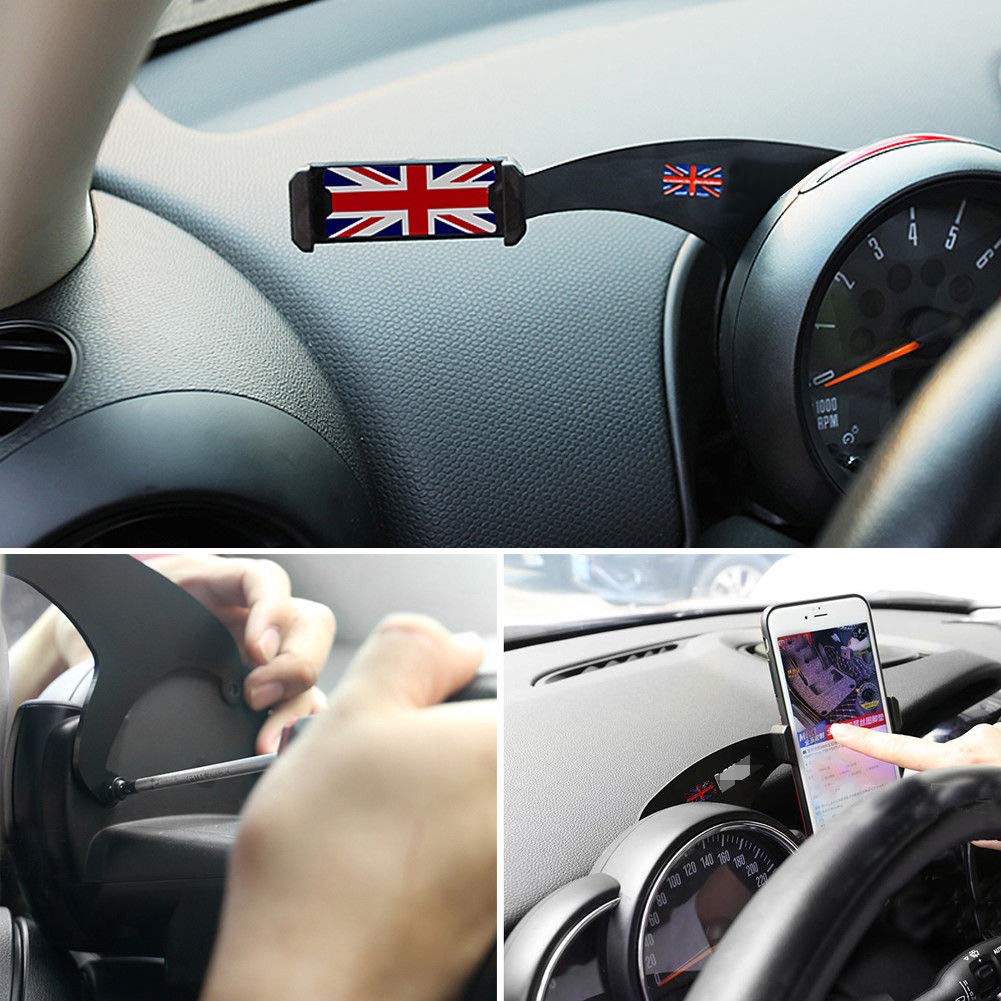 Areyourshop 360°Rotation Car Phone Mount Cradle Holder Stand for Mini Cooper R55 R56 Gray