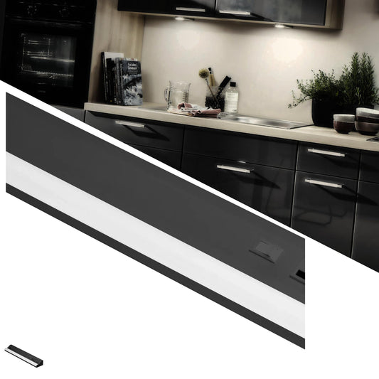 American Lighting LED Courant Plus Undercabinet Light 24 Inch 5CCT 90+ CRI 1200 Lumens with USB-A USB-C and 20A Receptacles Black Finish Title 24