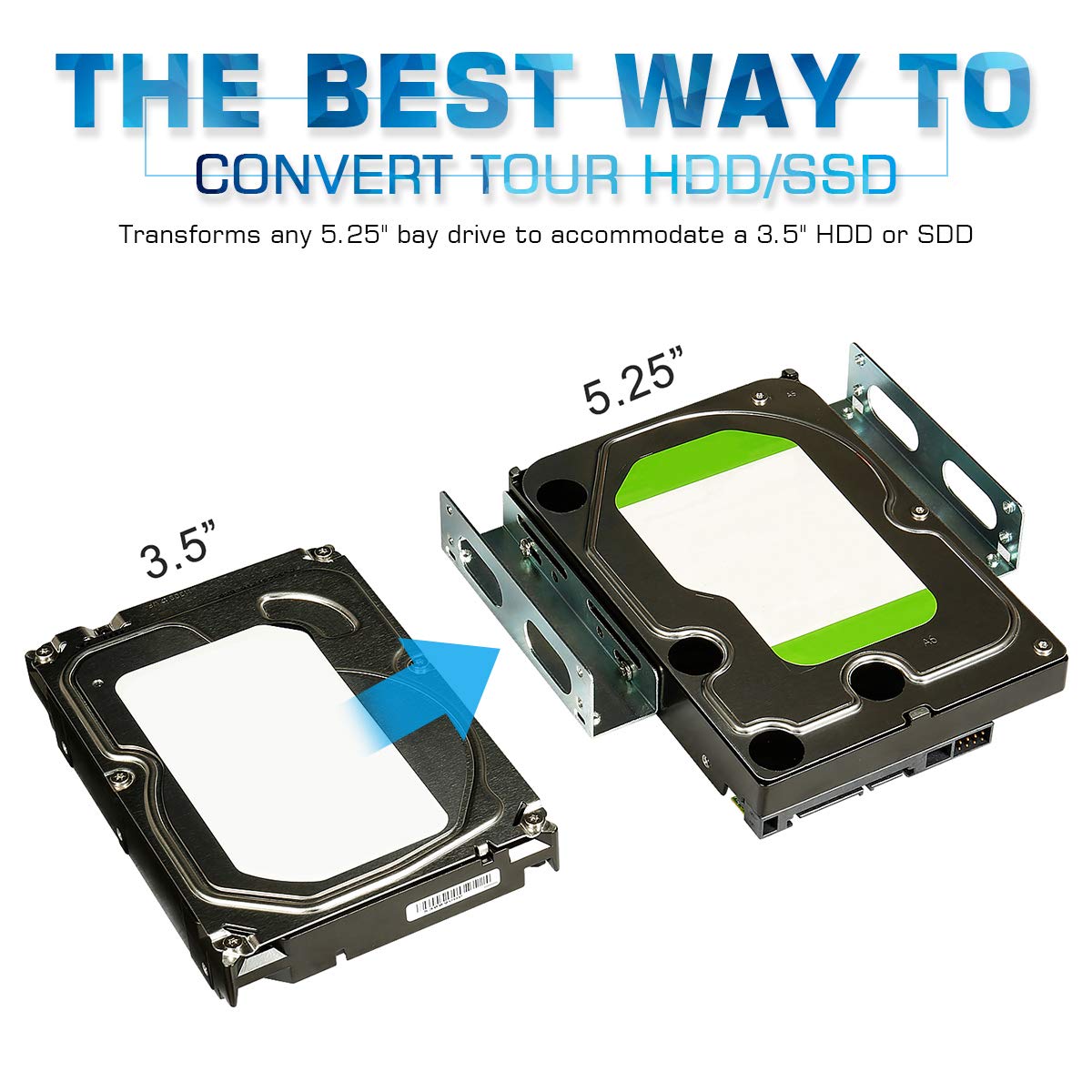 HDD Hard Drive Metal Mounting Bracket Adapter, Convert Any 3.5 in HDD Into One 5.25 in Drive Bay?1x3.5 to 5.25 in?