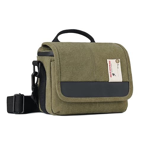 Besnfoto Camera Bag Small Crossbody Camera Shoulder Bag Purse Waterproof Canvas Cute Compact Camera Messenger Bag Case for Mirrorless DSLR SLR Women