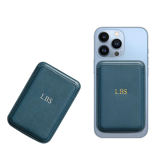 ZIPULIS Customized Gold Silver Initials Magnetic Card Wallet Holder Compatible with MagSafe for iPhone 12 13 14 15 Pro Max/12 13 14 15 Pro/ 14 15