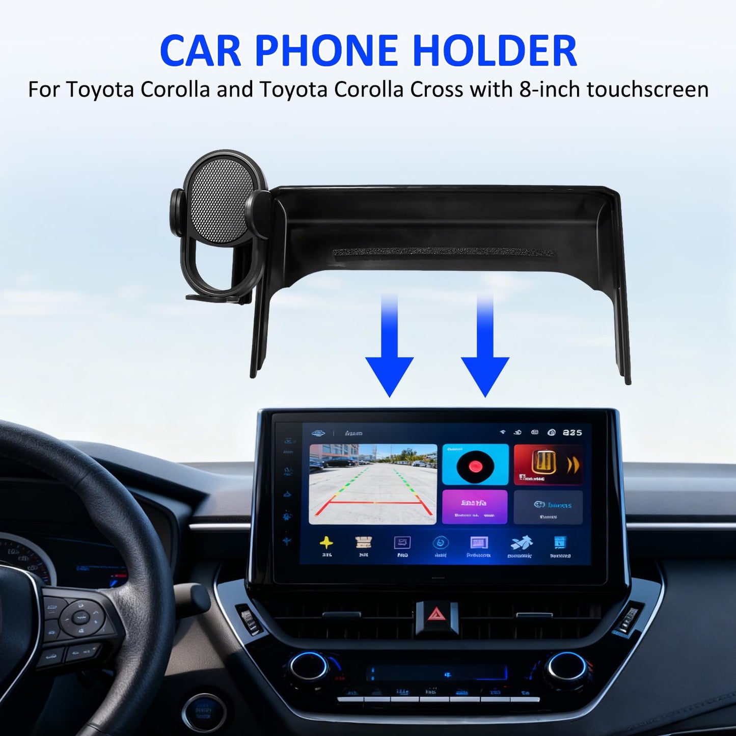 Car Phone Holder for 2019-2025 Toyota Corolla/Corolla Hatchback, 2022-2025 Corolla Cross Accessories, 360° Cell Phone Mount Automobile Cradles