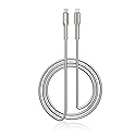 clickfish USB C to USB C Cable 6.6ft, 60W Fast Charging & Data Sync, Indestructible Metal Braided Cat/Dog Chew Proof Charger Cord for iPhone 16/15
