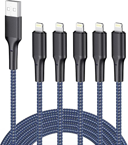 iPhone Charger Cable 10ft 5Pack,[Apple Certified] Long Lightning Cable 10 Foot iPhone Charging Cord for iPhone 12/11/11 Pro/X/Xs Max/XR/8/8…