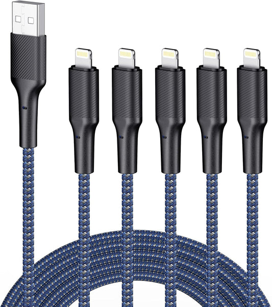 iPhone Charger Cable 10ft 5Pack,[Apple Certified] Long Lightning Cable 10 Foot iPhone Charging Cord for iPhone 12/11/11 Pro/X/Xs Max/XR/8/8…