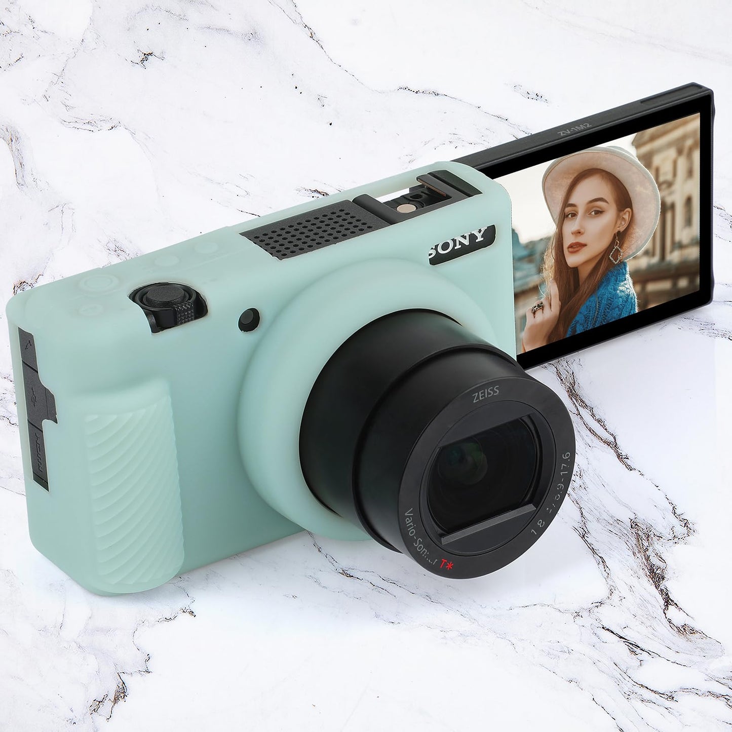 MIOKAU ZV-1F Camera Case, Soft Silicone Protective Case for Sony ZV1F/ZV-1M2/ZV-1 Mark II (NOT for ZV1) Vlog Camera, Lightweight ZV1F Cover (Green)
