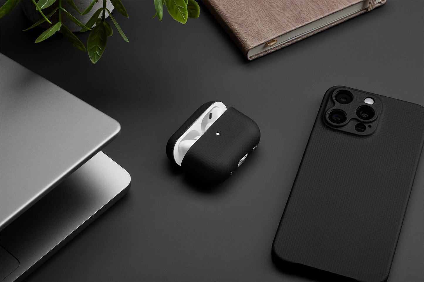 Latercase | Compatible with AirPods Pro 3 | Midnight | Durable AirPods Pro 3 Case | 0.6mm Thin Aramid Fiber, 6 Grams, Precision Lasercut, Full