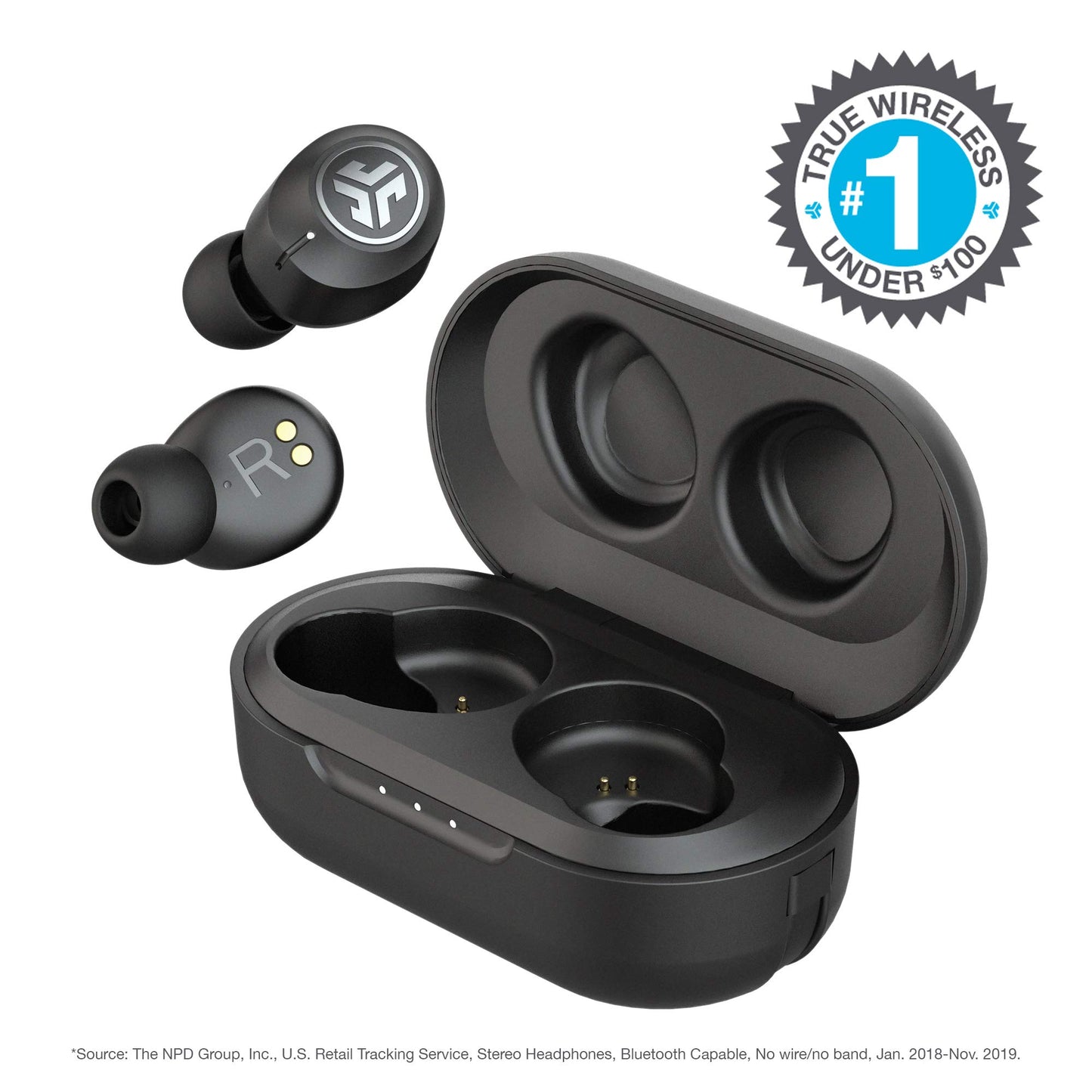 JLab JBuds Air ANC True Wireless Bluetooth Earbuds | Black | Active Noise Canceling | Low Latency Movie Mode | Dual Connect | IP55 Sweat Resistance |