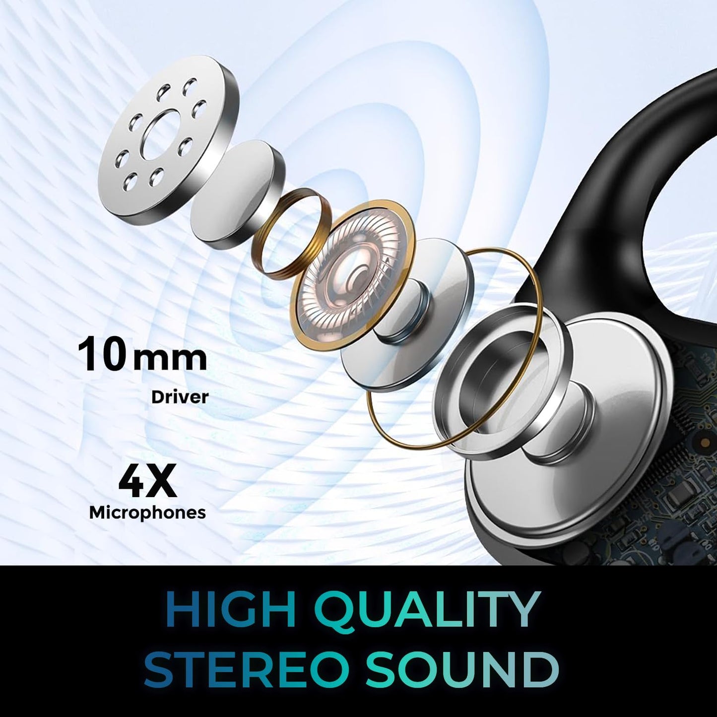 ADESSO Xtream T4 Open-Ear Bluetooth Earbuds with Charging Case