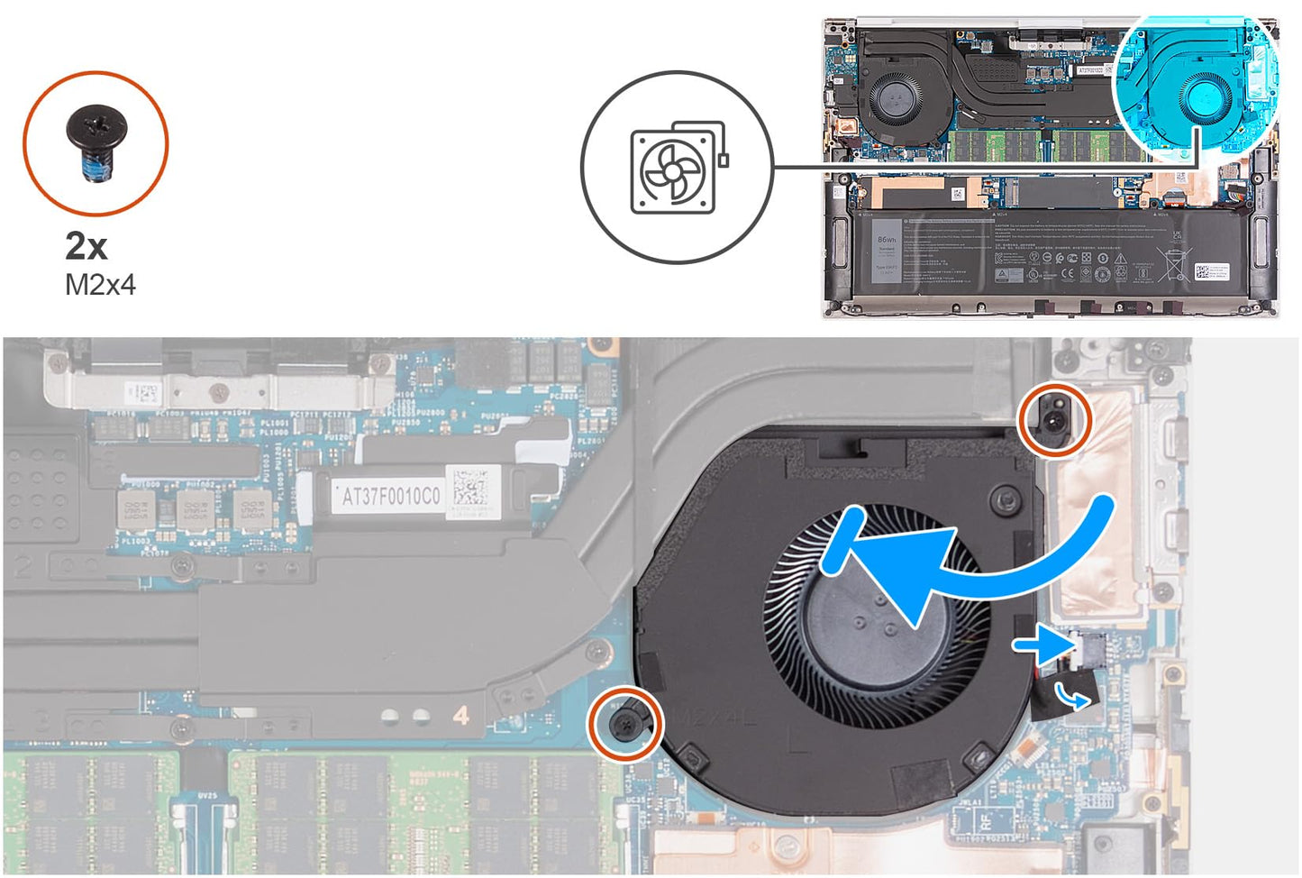 Deal4GO Graphics GPU Cooling Fan MC4KC 0MC4KC Replacement for Dell XPS 15 9520 9530 Precision 5570 M5570