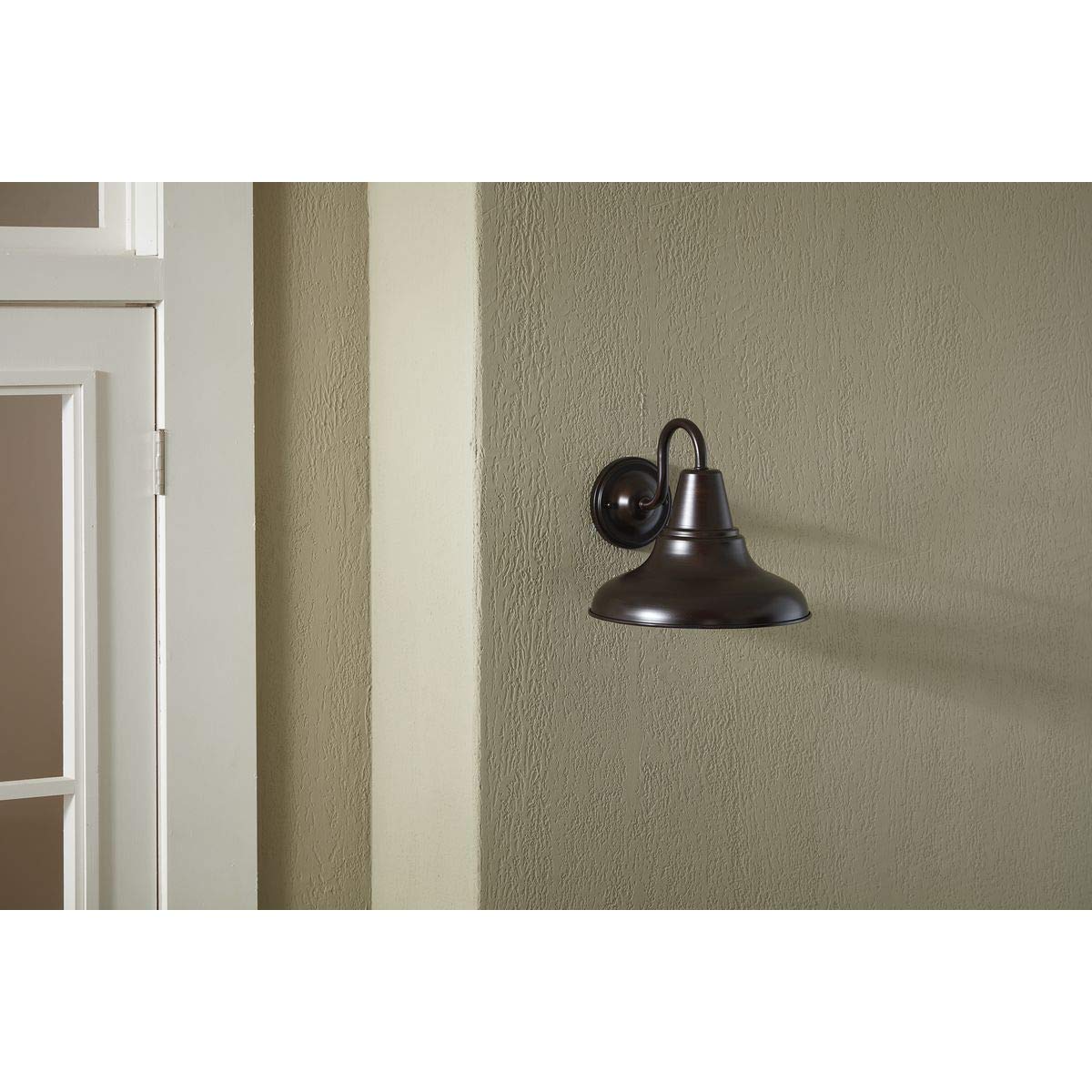 Progress Lighting P5623-20 District Collection 1-Light Farmhouse Outdoor Wall Lantern Light, Antique Bronze, 12" W x 10-1/2" H