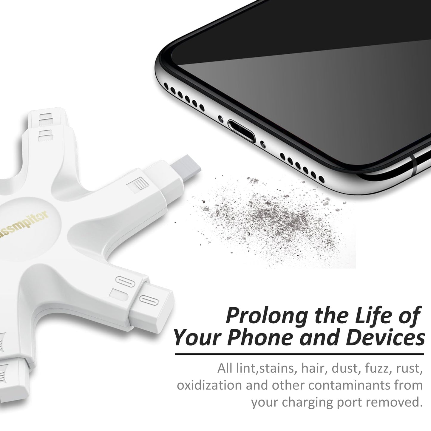 Tassmpitor for iPhone Cleaning Kit Port Cleaner, Repair and Restore Tool for iPad Pro Watch Cell Phone Charging Port, Lightning Charger Cables Speaker
