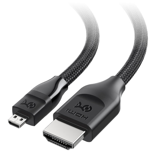 Cable Matters 48Gbps 8K Micro HDMI to HDMI 2.1 Cable - 6.6ft, Supports 8K@60Hz / 4K@240Hz with HDR, MicroHDMI Cable Works with Digital Camera, GoPro