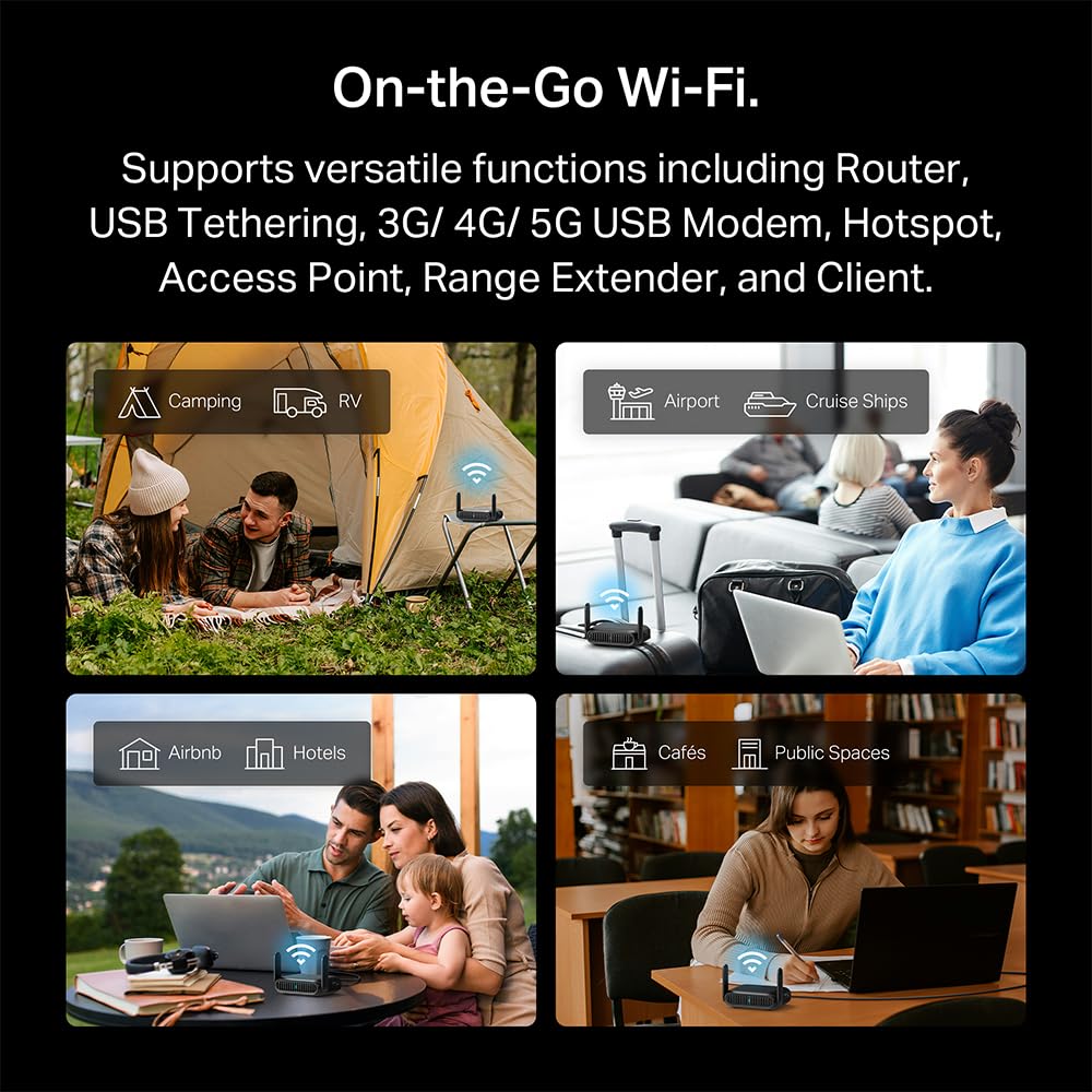 TP-Link Roam 7 BE3600 Wi-Fi 7 Portable Travel Router | Dual-Band, 2.5G Port, USB 3.0 | Multi-Modes in One | OpenVPN, WireGuard® | Public WiFi Sharing