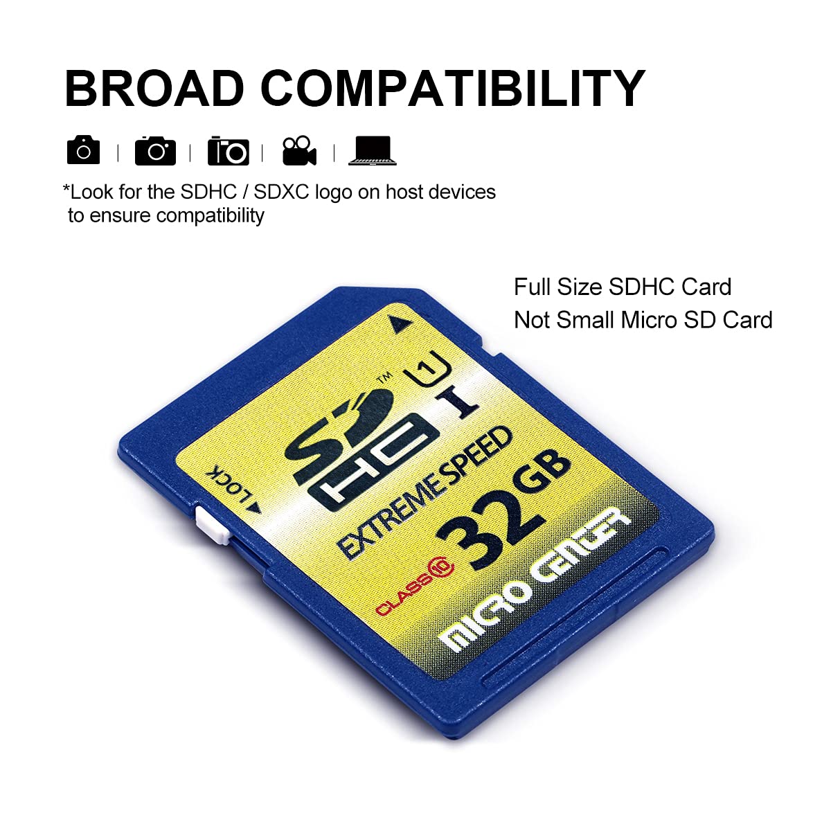 INLAND 32GB Class 10 SDHC Flash Memory Card Standard Full Size SD Card USH-I U1 Trail Camera by Micro Center (2 Pack)