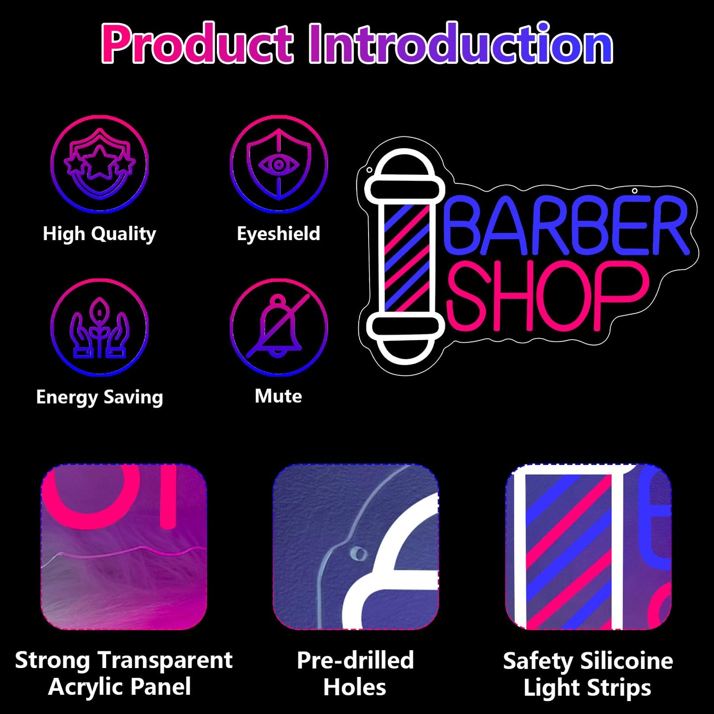 Barber Shop Neon Sign, Hair Salon LED Neon Light for Barber Business, Barber Open Sign Dimmable Neon Signs for Beauty Hair Salon Store Window Wall