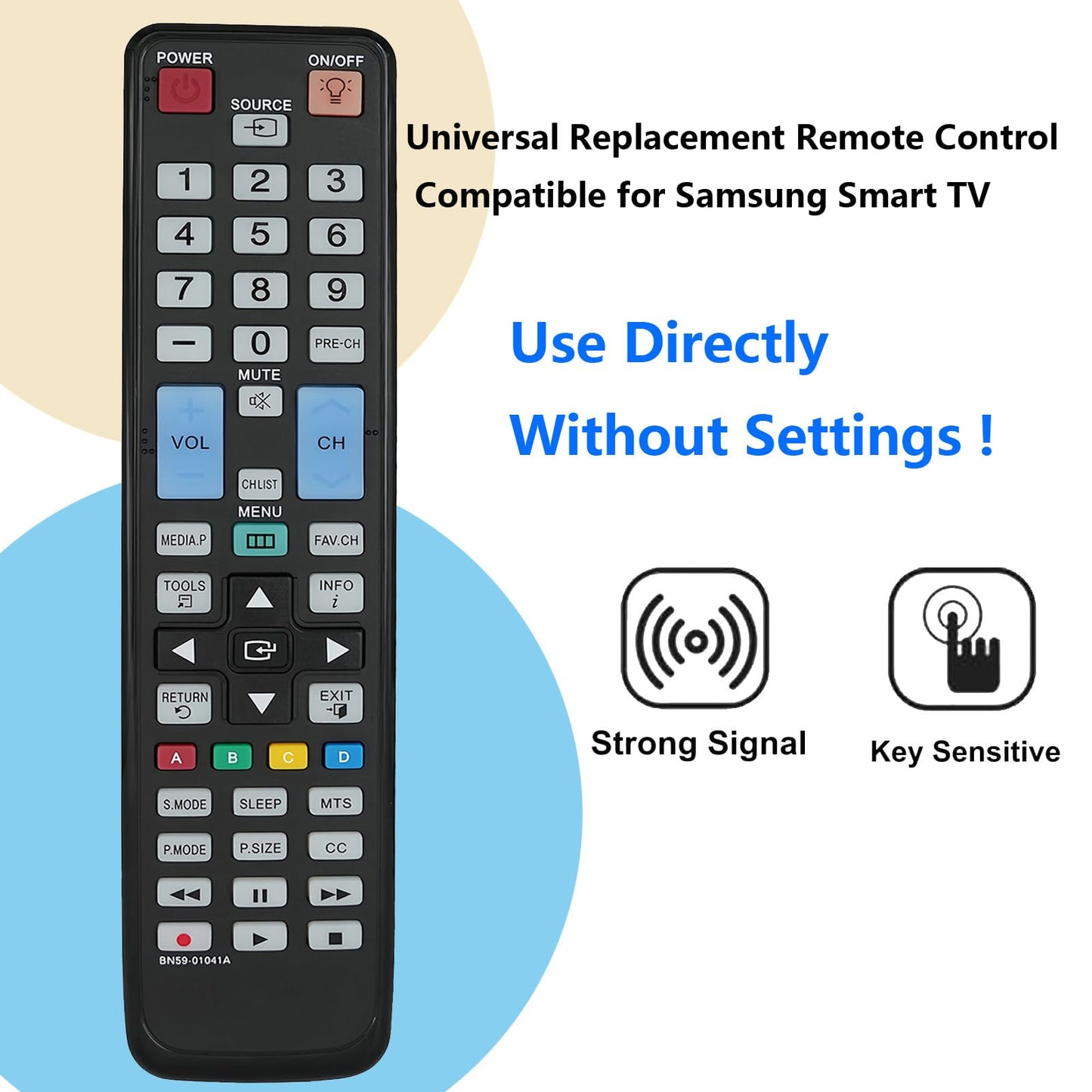 Universal Replacement Remote Controller Compatible for Samsung Smart TV UN40C6300SFXZC UN46C5000 UN46C5000QF UN46C5000QFXZA UN46C5000QFXZC