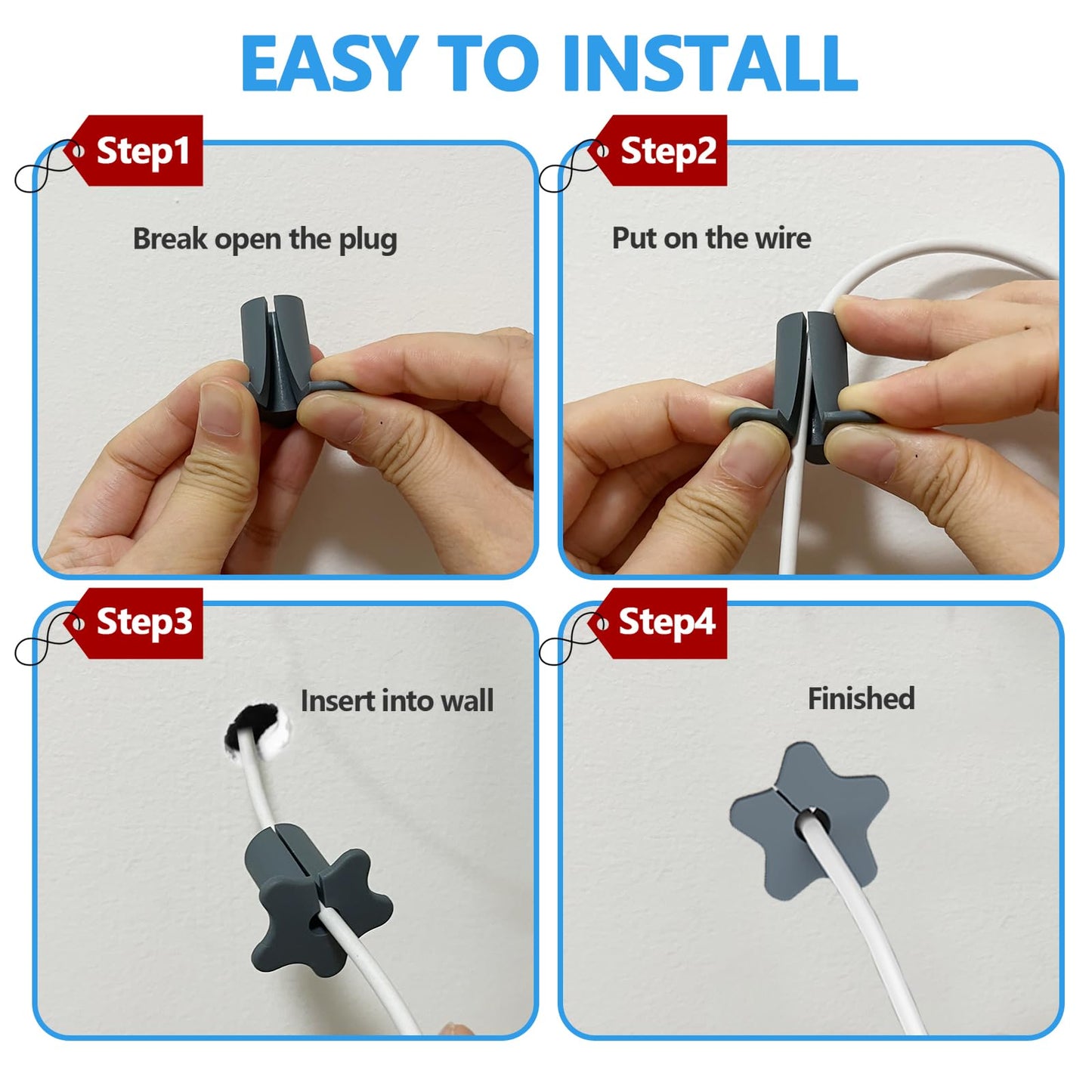 2pcs Wall Hole Cable Routing Kit for Starlink,5/8 inch Silicone Wall Grommets for starlink mini Cable Feed Pass Through bushings(Grey)
