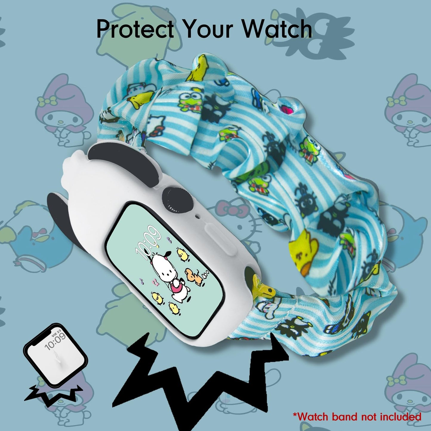 Sonix x Sanrio Apple Watch Cover | Bumper Case for Apple Watch | Protective Silicone Cover | Fits 38mm/40mm/41mm | Pochacco - White
