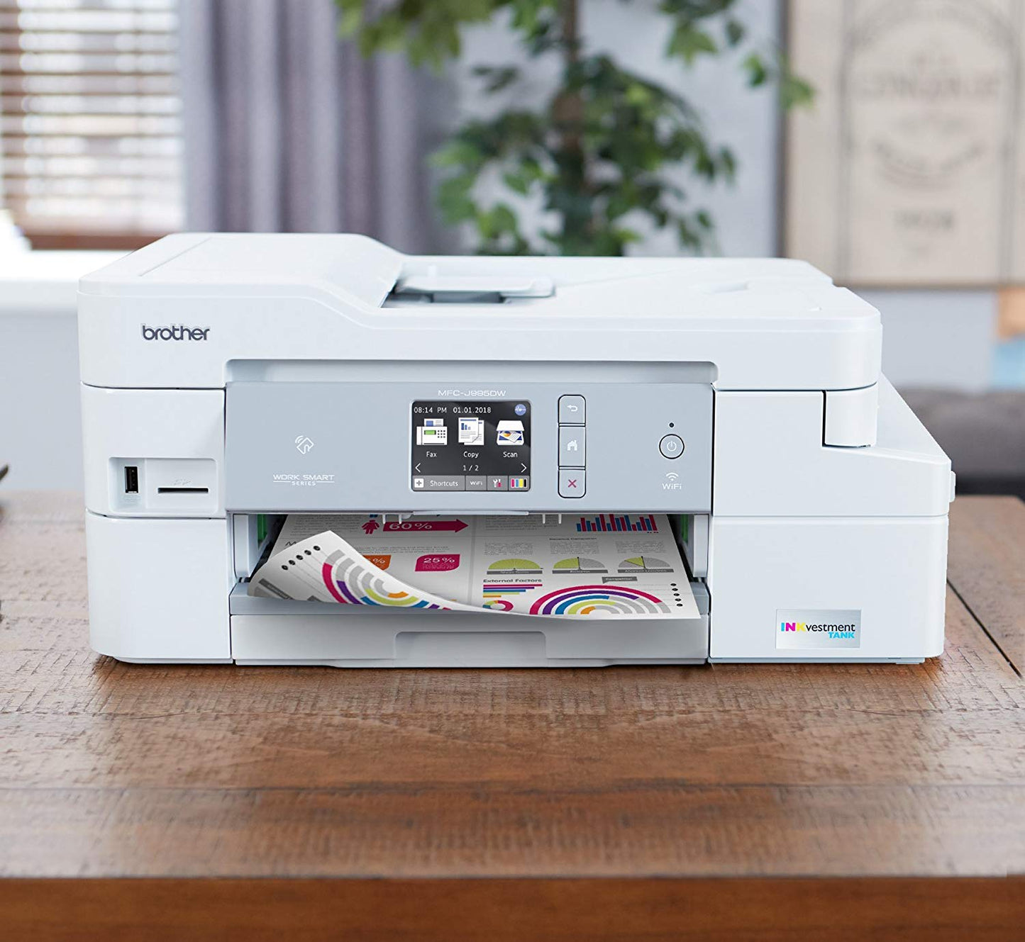 Brother MFC-J995DW INKvestmentTank Color Inkjet All-in-One Printer with Mobile Device and Duplex Printing, Up To 1-Year of Ink In-box, Amazon Dash