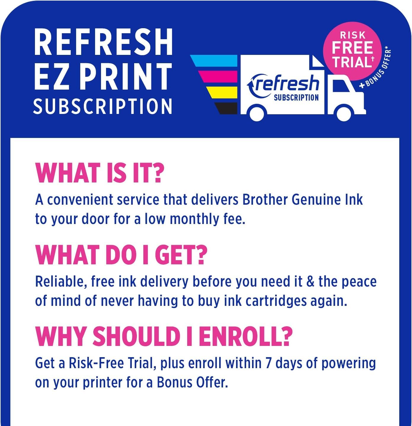 Brother MFC-J1012DW Wireless Colour Inkjet All-in-One Printer with Mobile Device and Duplex Printing, for Home Office and Personal Use, Refresh
