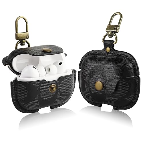 for AirPods Pro 3 Case, Cute Leather Shockproof Protective Cases Compatible with AirPods Pro 3nd Generation Case for Women Men (B)