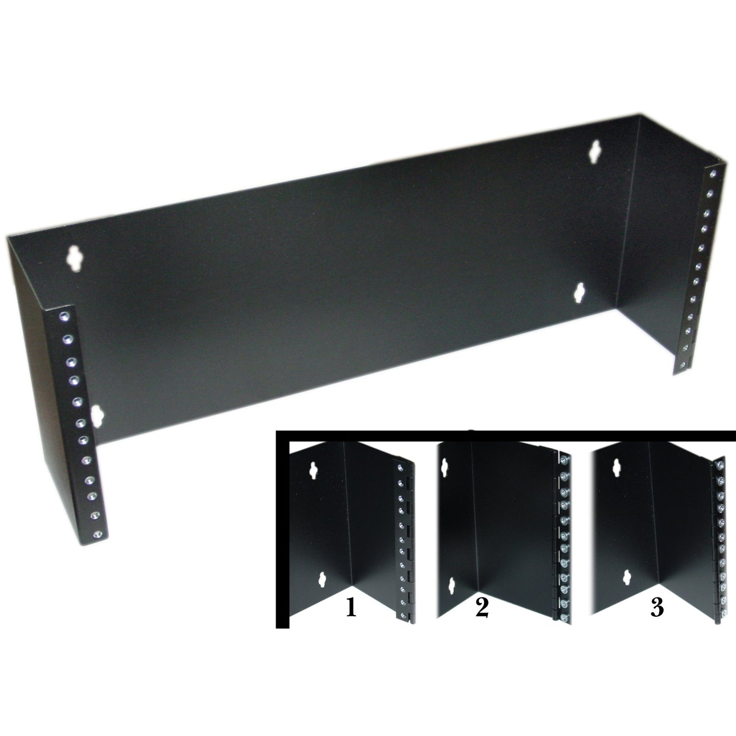 4U Hinged Wall Mount Patch Panel Bracket - 19" Patch Panel Swing Rack for Shallow Network Equipment, 6 Inch Deep, Dimensions: 7 (H) x 19 (W) x 5.8 (D)