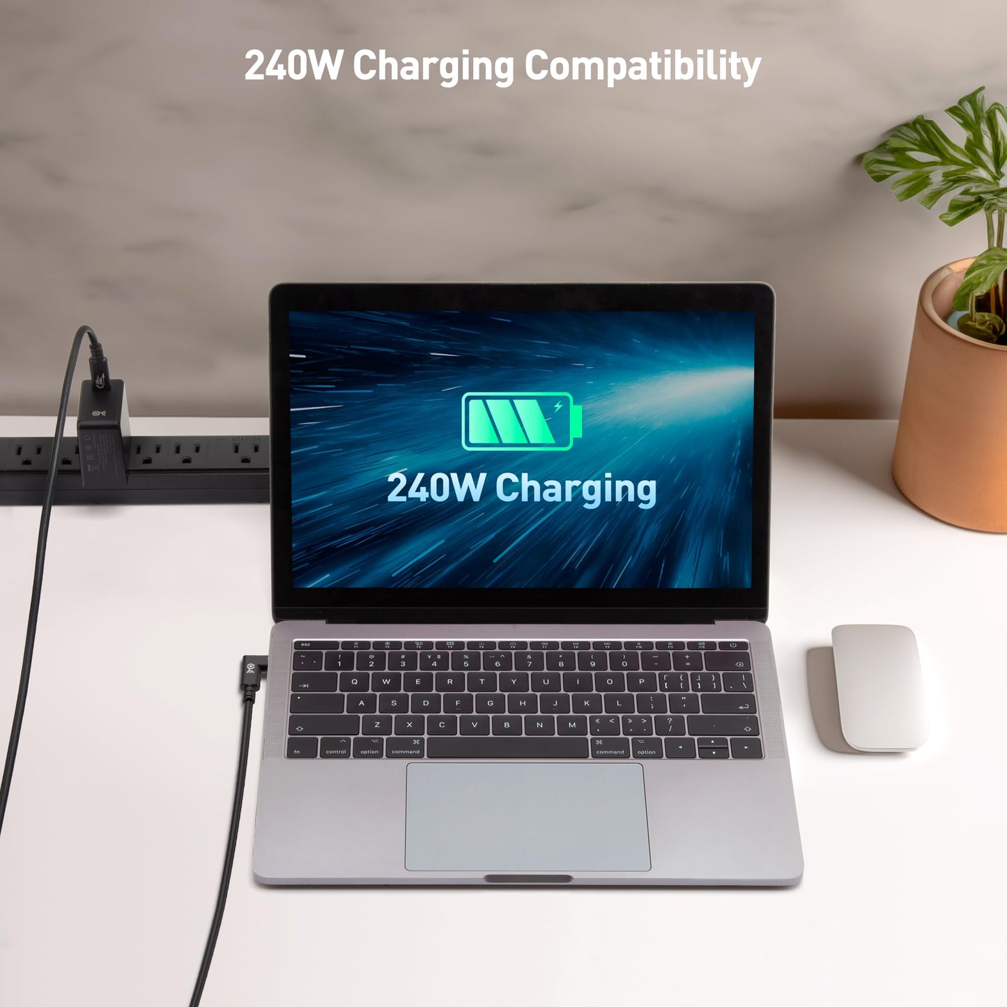 Cable Matters [USB-IF Certified] 20Gbps Right Angle USB 4 Cable 6.6ft, Supports Up to [8K@30Hz / 4K@120Hz Video, 240W Charging, 20Gbps Data Transfer]