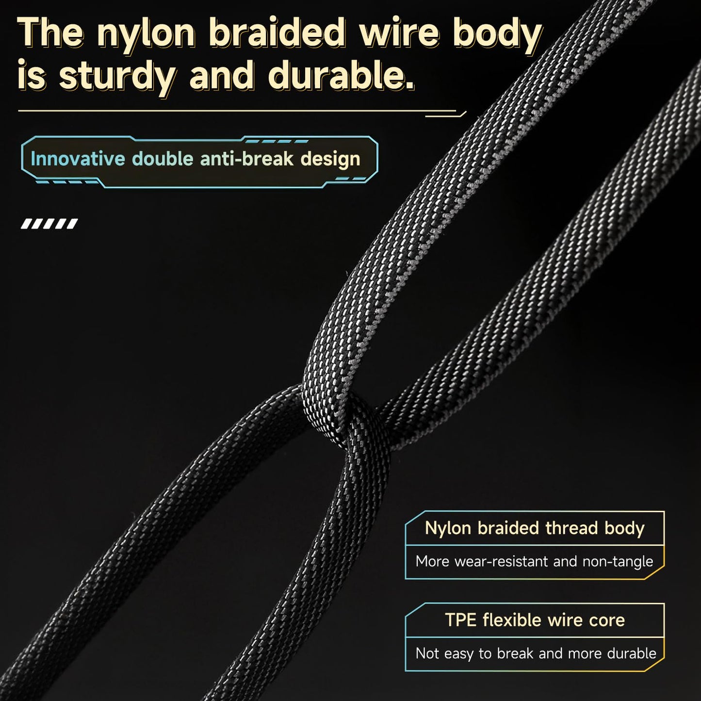 Joywind 4-in-1 Charging Cable Fast Charging 65W (3Pack 3.3FT), USB C Lightning Charger Cord for iPhone 17/16/15/14/13 Series/Pad/Android/Tablets