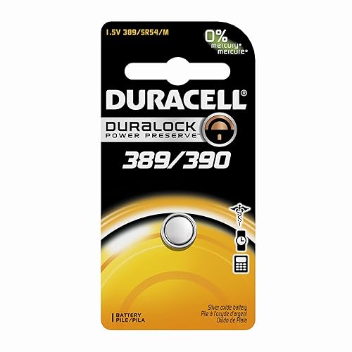 Duracell D389/390PK09 Silver Oxide Electronic Watch Battery, 389/390 Size, 1.55V, 70 mAh Capacity (Case of 6)