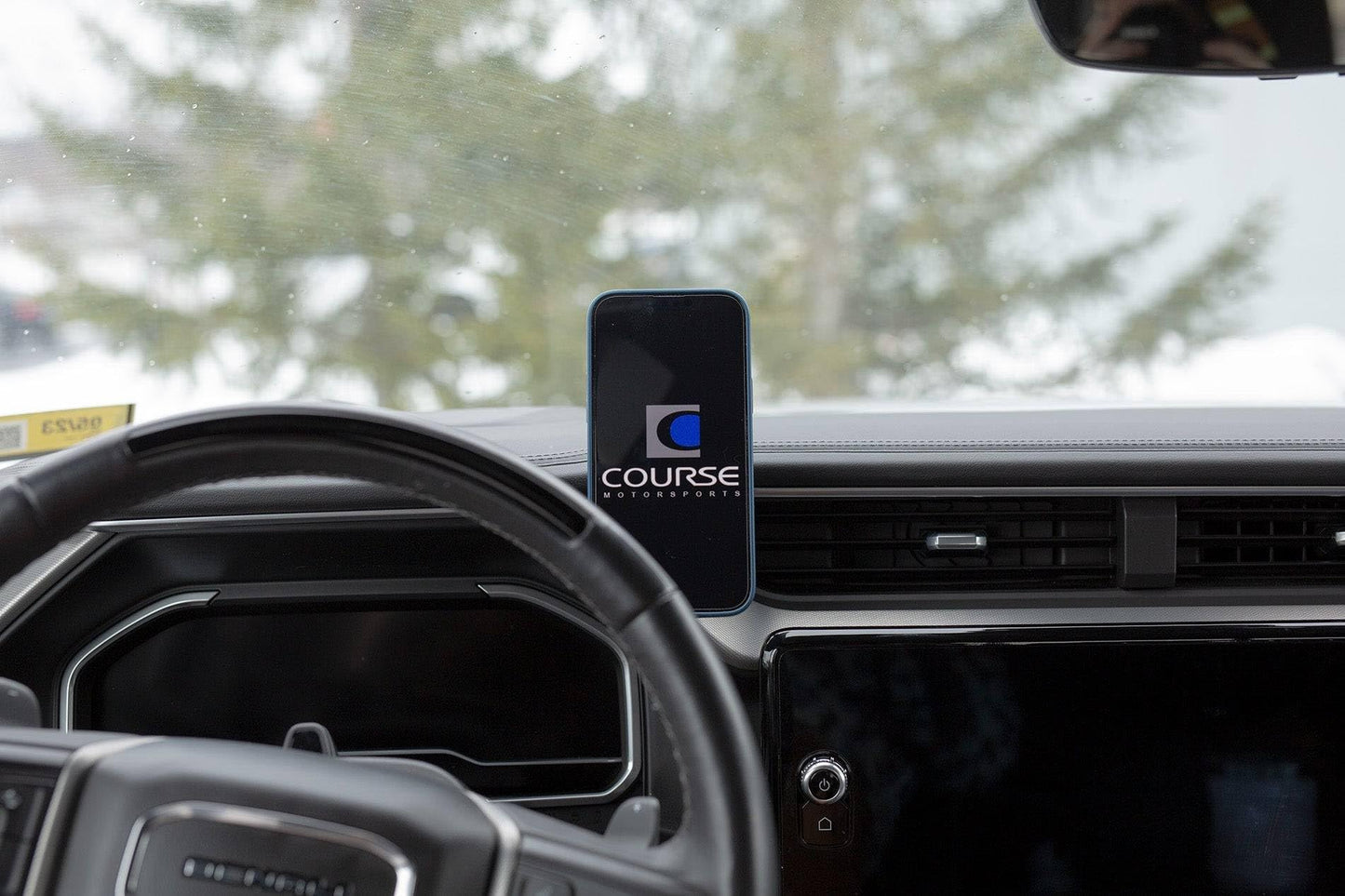 Course Motorsports Direct Fit Phone Mount - GMC Sierra Denali 1500 AT4 (2022+), 2500-3500HD Denali (2024+) - Compatible with MagSafe - Non Charging -