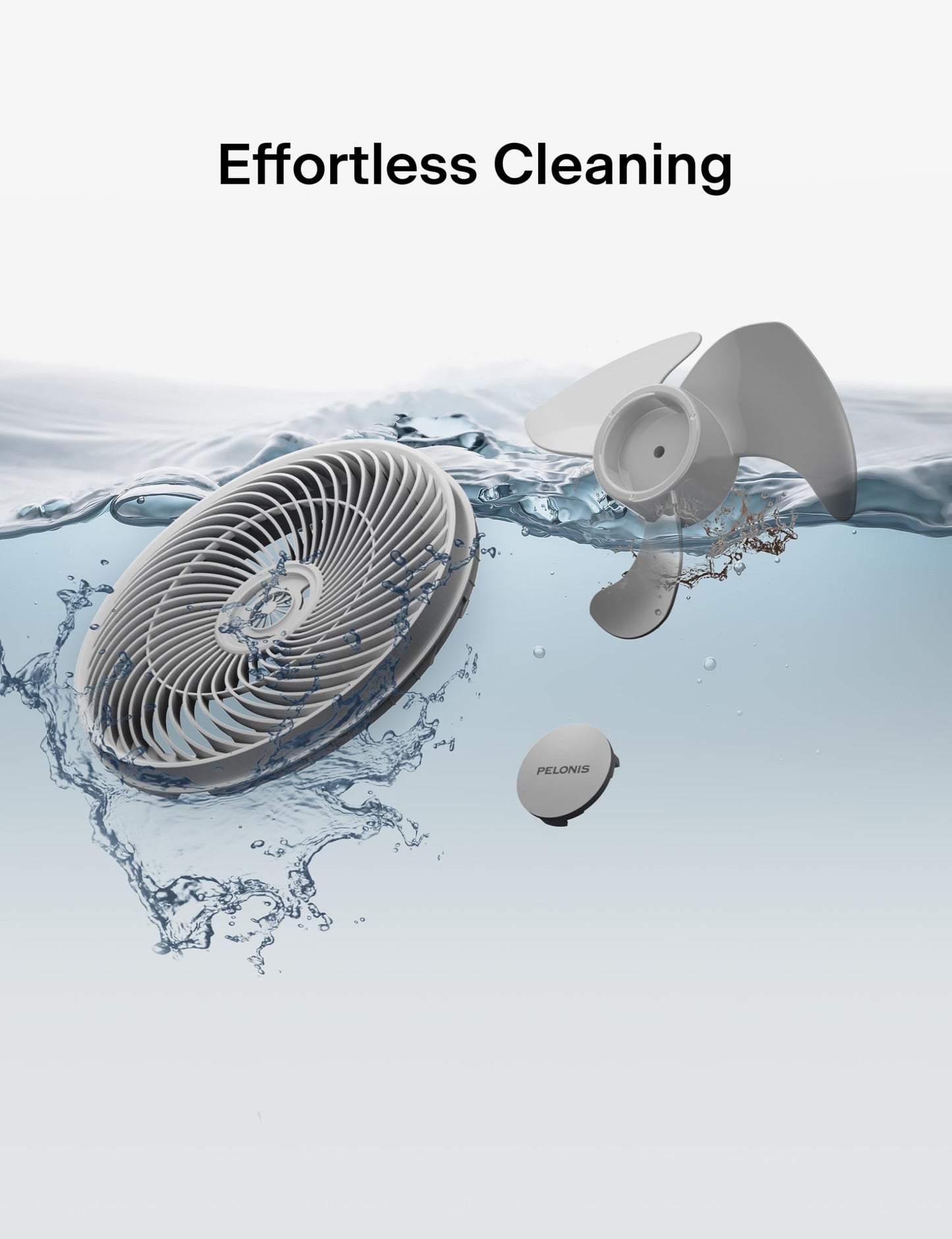 PELONIS 12 inch Indoor Oscillating Wall Mount Fan with Remote, Grey