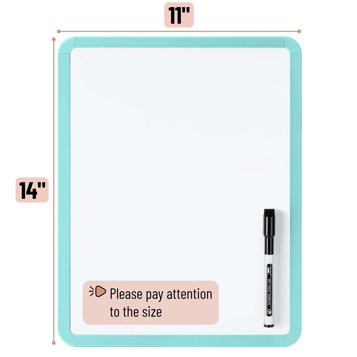 Mr. Pen- Dry Erase Board, 14” x 11” with a Black Dry Erase Marker