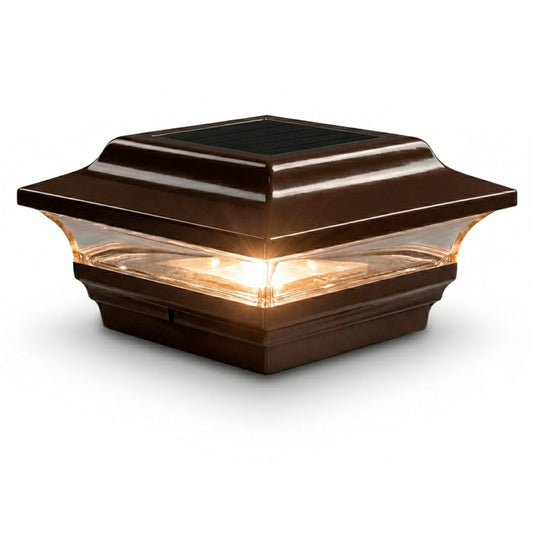 Classy Caps SL211R Aluminum Imperial Solar Post Cap, 4" x 4", Bronze
