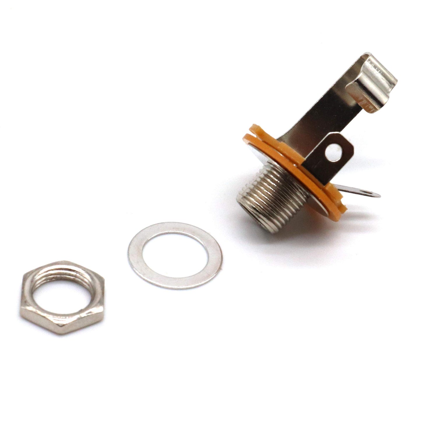 LOCHSOEL 6.35mm (1/4inch) Female Mono TS Socket Panel Mount Jacks, Patch Cables, Microphone Connector Adapter 6 Pack