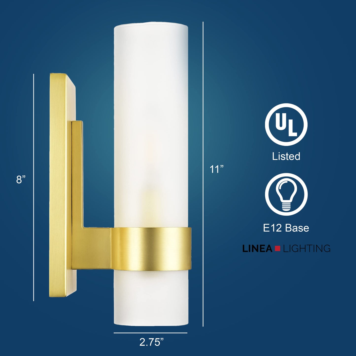 Linea di Liara Teramo Farmhouse Gold Wall Sconce Wall Lighting Modern Bathroom Wall Sconces Wall Lights for Hallway and Bedroom Wall Sconce Lighting