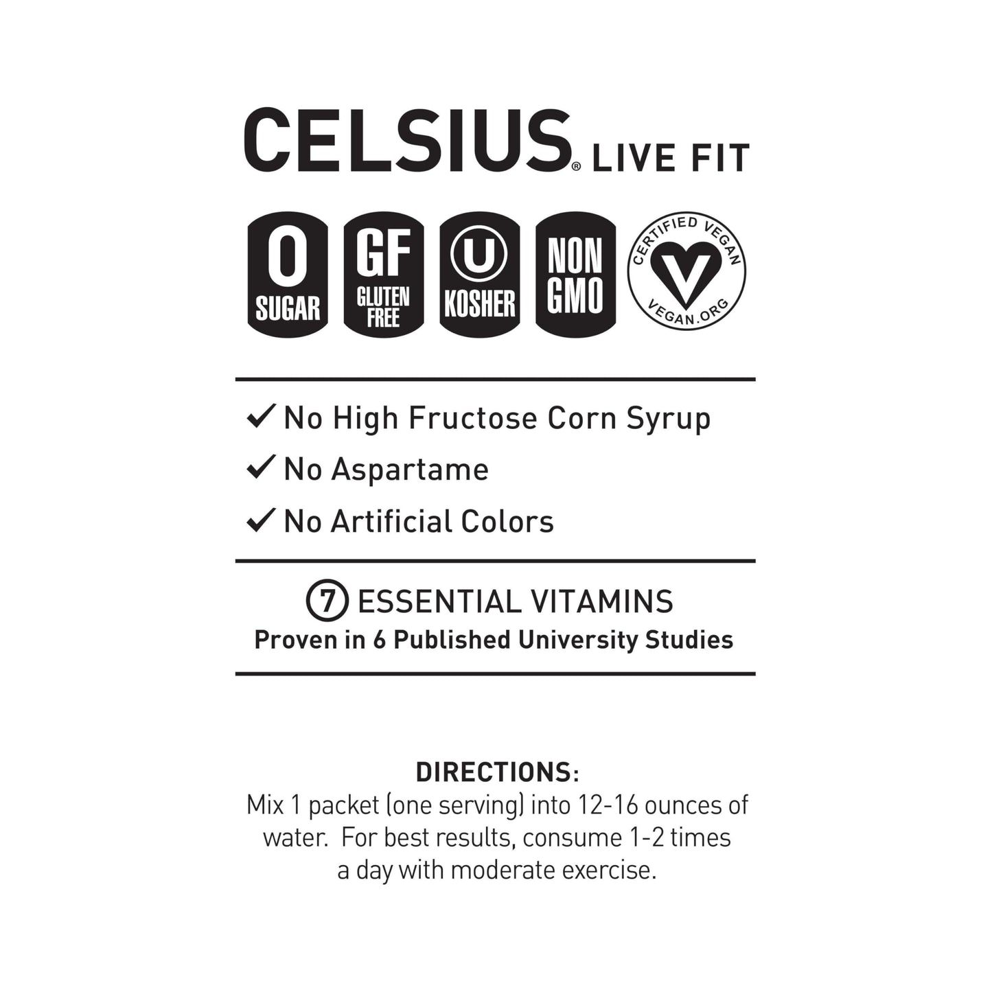 CELSIUS On The Go PEACH VIBE, Sugar Free Energy Drink Mix (14 Sticks per Pack)