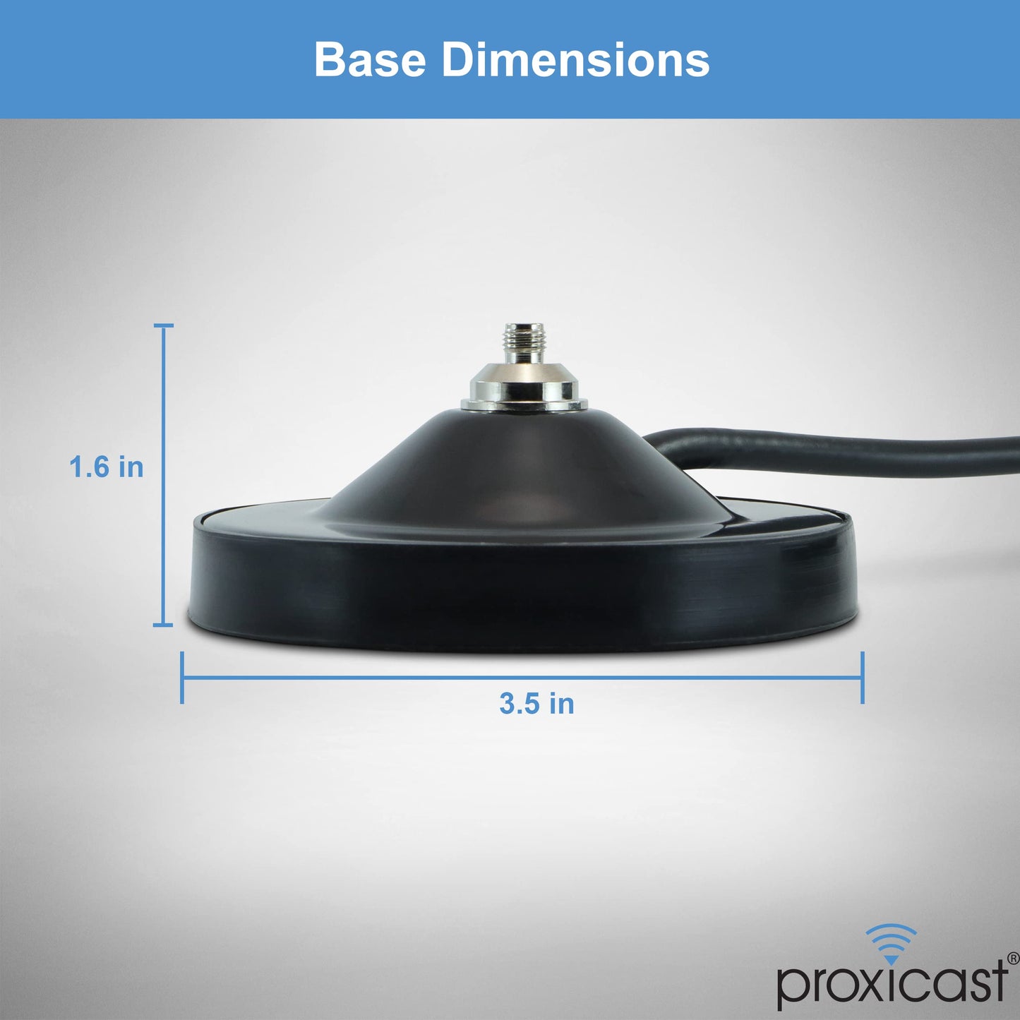 Proxicast Pro-Grade 3.5-Inch Magnetic Antenna Base with Female SMA Jack/Male SMA Plug + TS9 Adapter - 6.5 Foot Coax Cable Lead - Mag Mount Stand