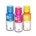 HP 31 Cyan, Magenta, Yellow Ink Bottles (3-Pack) | Works with Smart Tank 5000, 6000, 7000 and Smart Tank Plus 500, 600 Series | 9C228AN