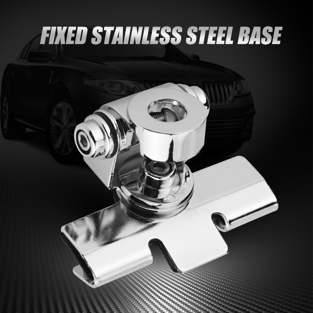 Mobile Radio Antenna Mount, Adjustable Angle Stainless Steel Hatchback Door Mount Antenna Bracket for Car Vehicle Mobile Radio, 360 Degrees Rotatable
