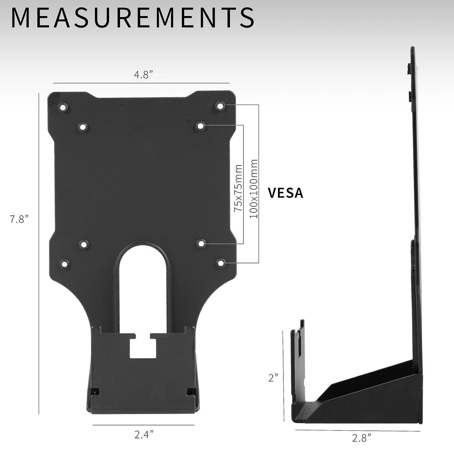 VIVO VESA Adapter Plate Mounting Bracket Designed for Compatible Dell Models, S2340L, S2440L, S2340M, S2240L, S2240M, Black, MOUNT-DL02