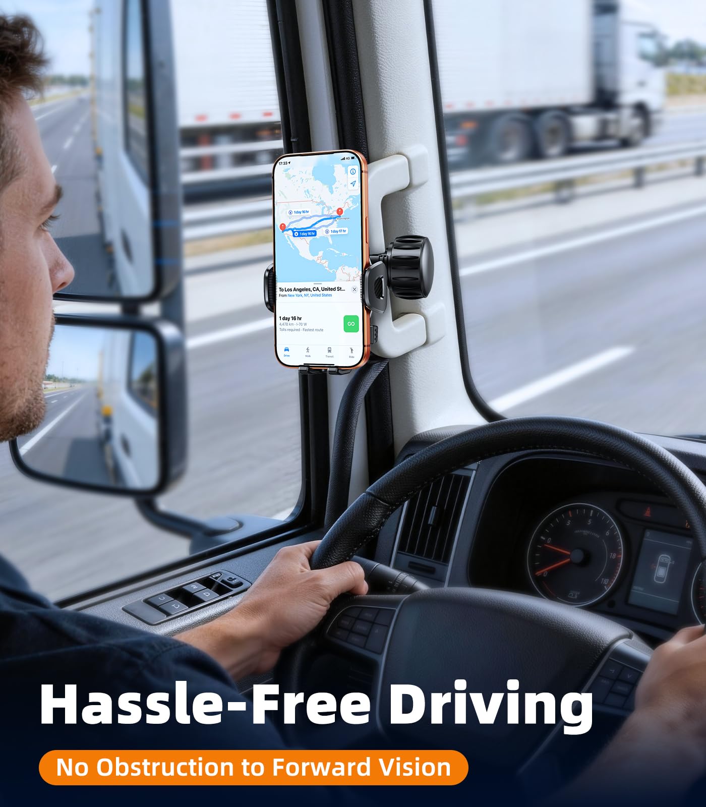 DICMKY A Pillar Grab Handle Phone Mount, Handle Bar Phone Holder for Semi Truck Drivers, Universal Cell Phone Clip Holders for Your Car, Pickup, SUV