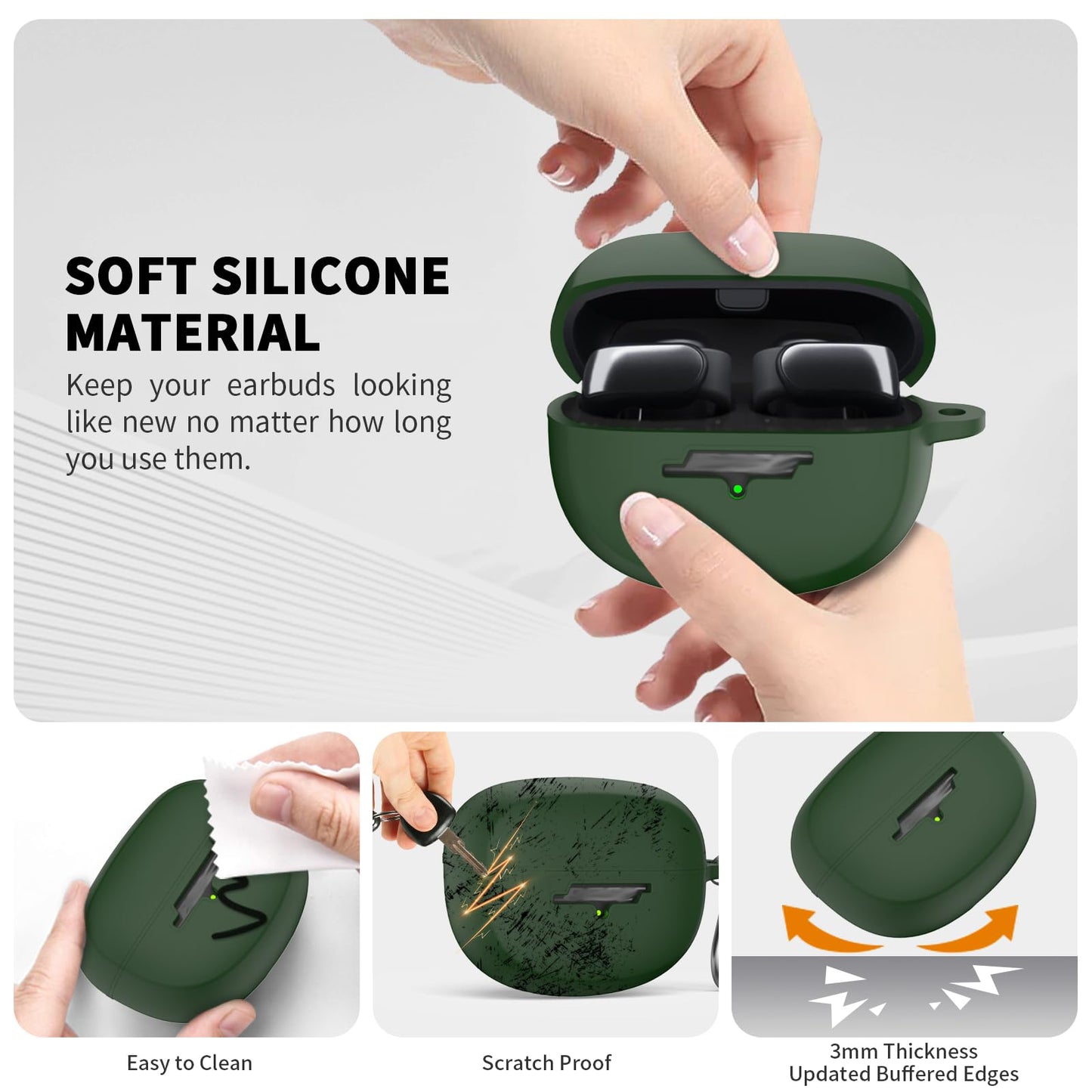 TUDIOW for New Bose Ultra Open Earbuds Case(2024), Silicone Shockproof Protective Cover for Bose Open Ear Wireless Earbuds Accessories
