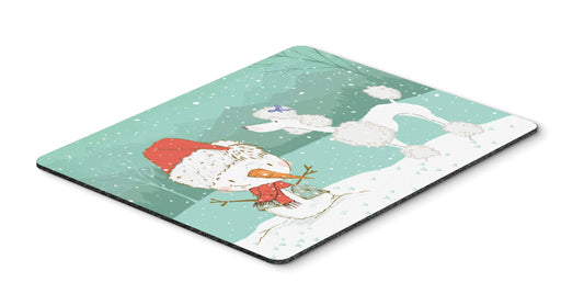 Caroline's Treasures CK2067MP White Poodle Snowman Christmas Mouse Pad, Hot Pad or Trivet for Home Office Gaming Working Computers Laptop Mouse