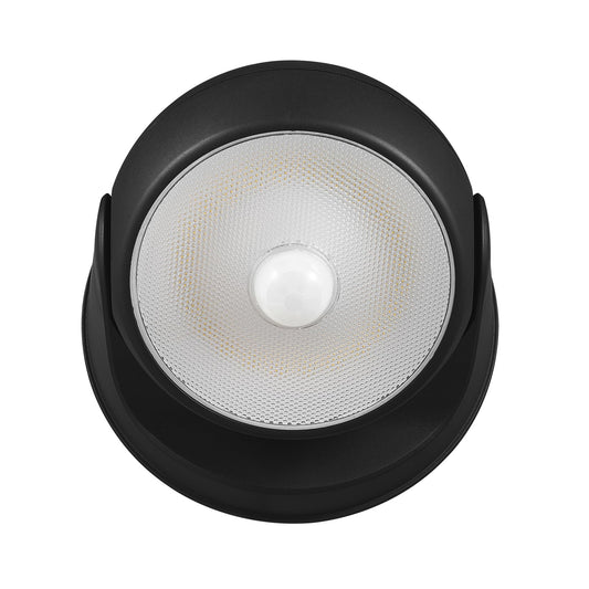 Globe Electric 17000183 160-Degree 3W Black 250 Lumens Battery Operated Outdoor Integrated LED Orb Light Security Light, Rotating Lamp Head, Outside